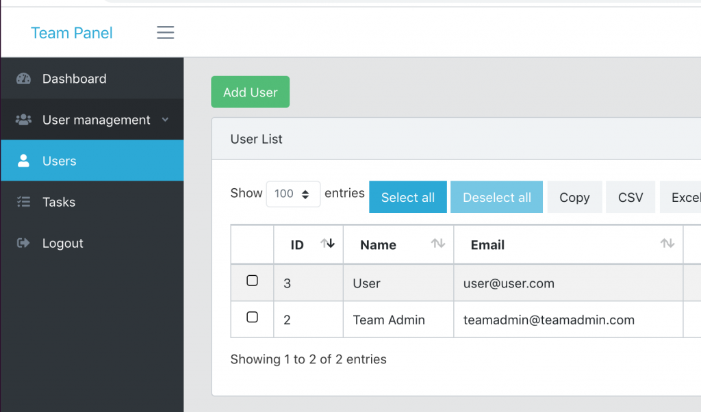 Add “Team Admin” to manage users – Quick Admin Panel - Mercatorenterprises